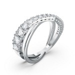 Swarovski Hyperbola ring Mixed cuts, White, Silver-tone finish - 5714952