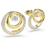 Swarovski øredobber Hyperbola stud earrings Round cut, White, Gold-tone plated - 5740407