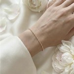 Fasettert kulearmbånd i 18 kt gull, 18 cm - 01 -PLS150-18