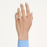 Swarovski Una Angelic motif ring Mixed cuts, Heart, White, Rhodium plated - 5744045