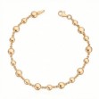 Armbånd med flate kuler i gult gull 14kt, 19 cm - 16998