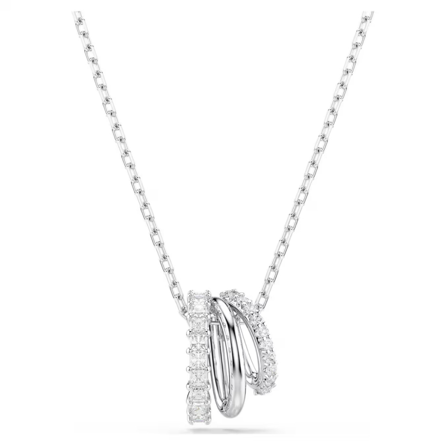 Swarovski smykke Hyperbola pendant Round cut, White, Rhodium plated - 5737064