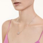Swarovski smykke Hyperbola pendant Round cut, White, Rhodium plated - 5737064