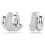 Swarovski øredobber Dextera hoop earrings Round cut, Mini, White, Rhodium plated - 5738197
