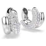 Swarovski øredobber Dextera hoop earrings Round cut, Mini, White, Rhodium plated - 5738197