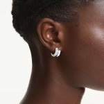 Swarovski øredobber Dextera hoop earrings Round cut, Mini, White, Rhodium plated - 5738197