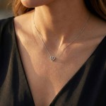 Diamantsmykke i hvitt gull 7,5x8,5mm- 6482993