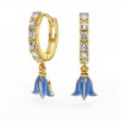 Kreoler i forgylt sølv med cirkonia og blåklokke LIV - 701212