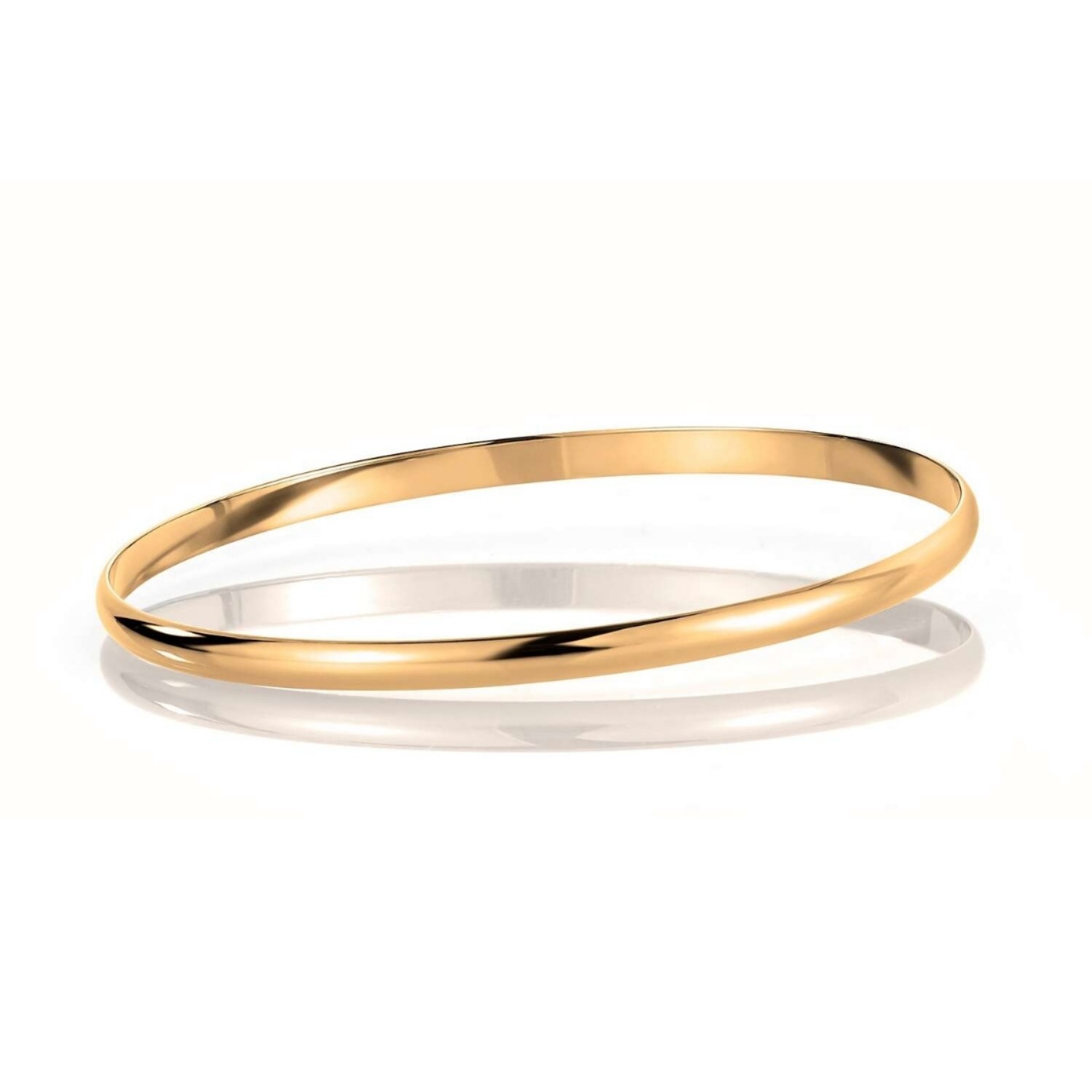 Armbånd gull. Classic armring buet profil, gult gull 14 kt, 4 mm - 01GU4065