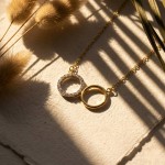 Gullsmykke Evighetstegn i 14kt gull, med zirkonia - 3362511