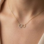 Gullsmykke Evighetstegn i 14kt gull, med zirkonia - 3362511