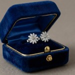 Ørepynt rhodinert sølv stor hvit prestekrage. Liv - 711303-2