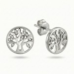 Smykkesett Livets tre i rhodinert sølv med zirkonia - 69546