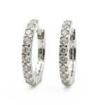 Diamantøredobber i hvitt gull 14kt med 0,50ct W-SI - Bur745452