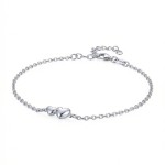 Armbånd med hjerte i rhodinert sølv 925 - 3037817