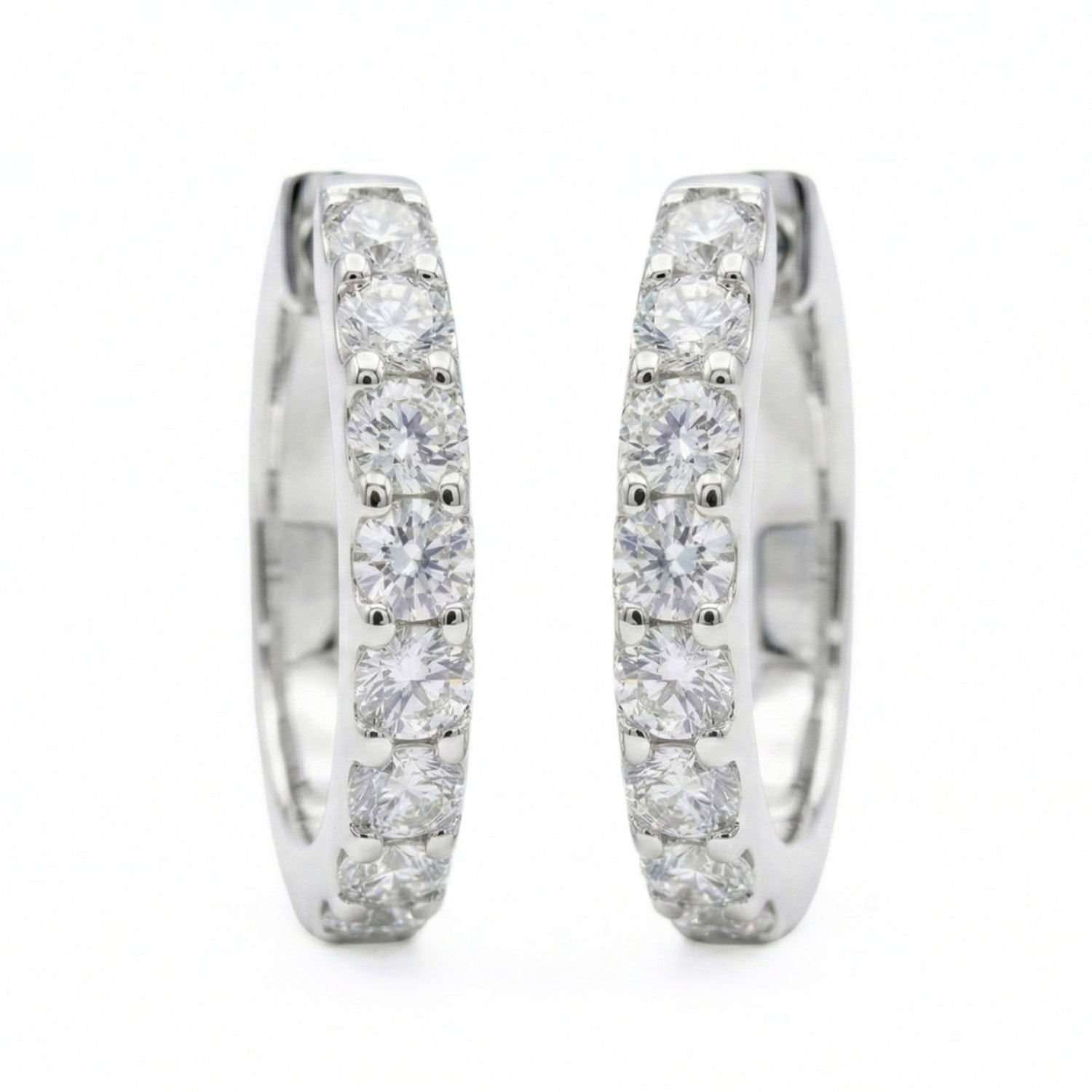 Diamantøredobber i gull med 1 ct W-Si -BUR735909