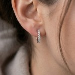 Diamantøredobber i gull med 1 ct W-Si -BUR735909