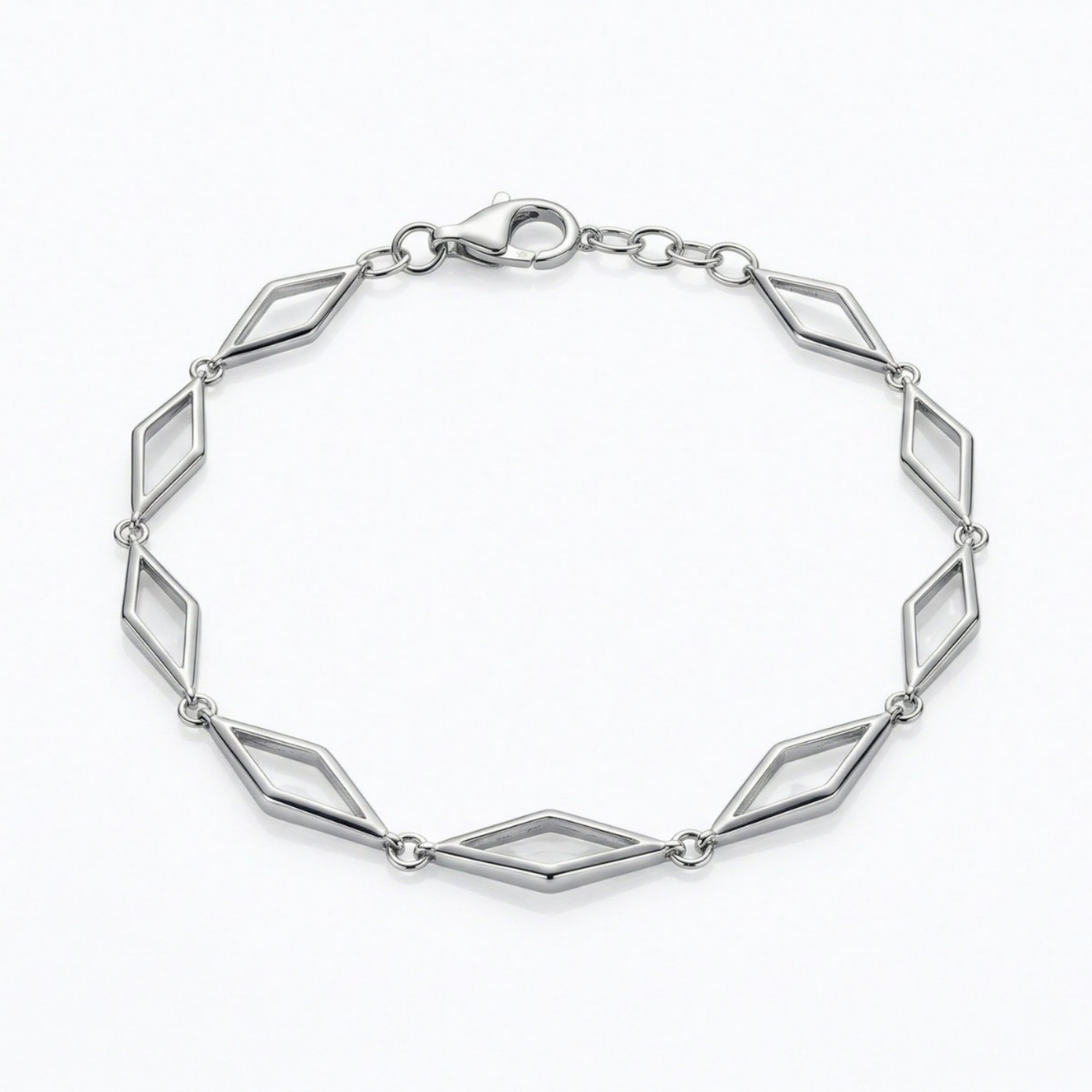 Sølv armbånd med romber, 20 cm/6mm - 20325coc