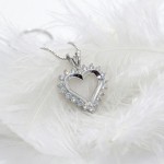 Diamanthjerte i hvitt gull 14 karat med 0,35 ct W-Si - 26463