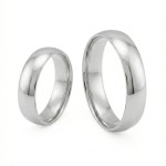 Giftering i platina 950, 5 mm. RUBIN modell 167 - 1050