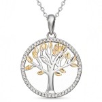 Smykke Livets tre i sølv forgylt - 3009342