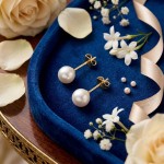 Gulløreringer med Akoya perler 6-6,5 mm - coc00194