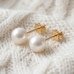 Gulløreringer med Akoya perler 7-7,5 mm - coc00193