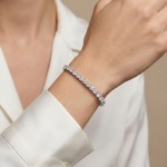 Swarovski armbånd Matrix Tennis bracelet Round cut, White, Rhodium plated - 5648937