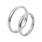 Giftering i platina 950, 3 mm. RUBIN modell 167 - 1030