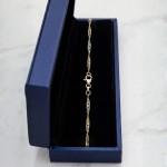 Armbånd gull. SINGAPORE i hvitt og gult gull 14 kt, 18 cm/2,9 mm - 18TF2918