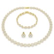 Swarovski smykkesett Una Angelic set Set (3), Round cut, White, Gold-tone plated - 5750619