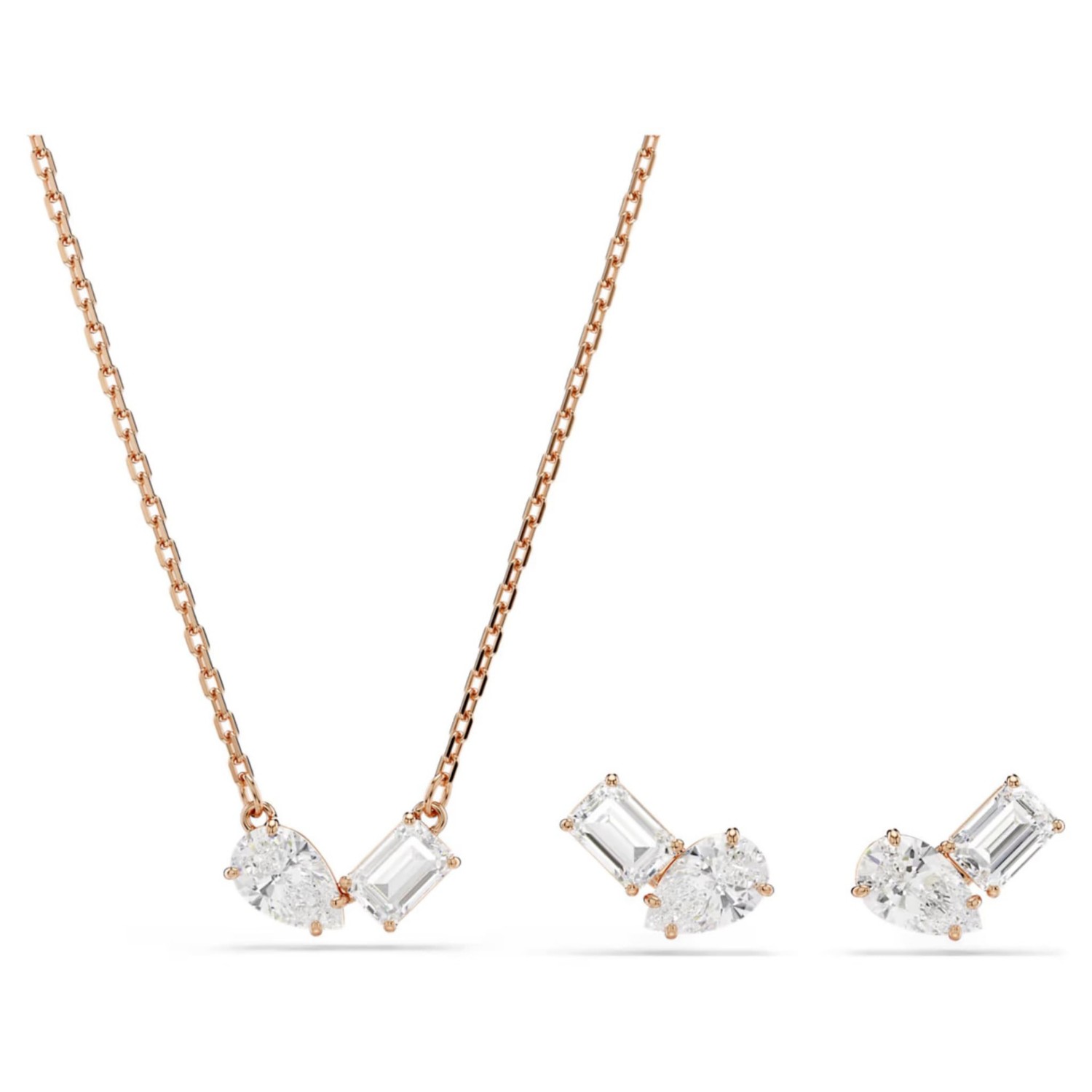 Swarovski smykkesett Mesmera set Pear cut, Octagon cut, White, Rose gold-tone plated - 5734246