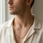 Anker herre kjede i forgylt sølv, 45 cm - 21-FD080-45