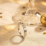 Iselin alliansering i hvitt gull med 0,20 ct diamant - 8501020