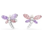 Swarovski øredobber Ariana Grande x Swarovski stud earrings Mixed cuts, Dragonfly, Multicolored, Rhodium plated - 5737371