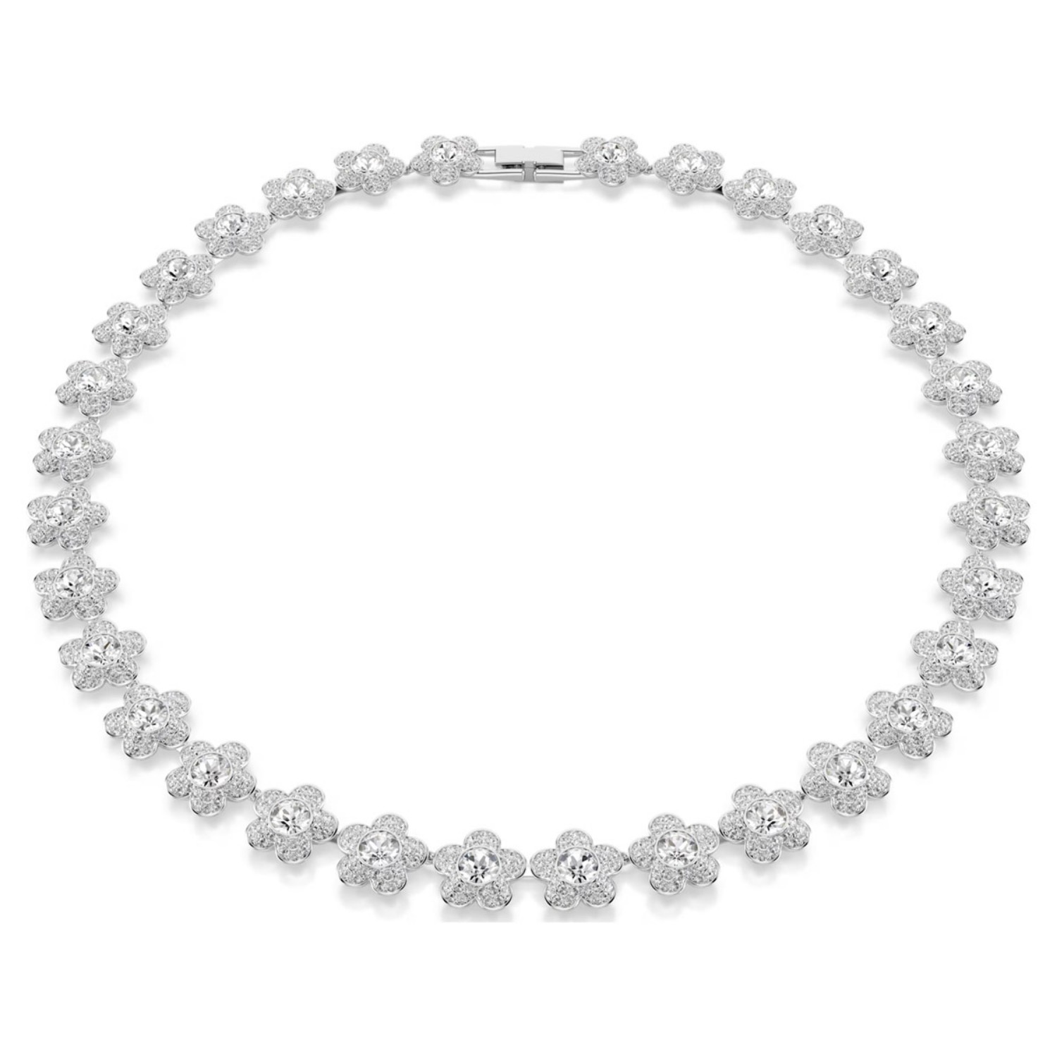 Swarovski collier Ariana Grande x Swarovski necklace Round cut, Flower, White, Rhodium plated - 5749179
