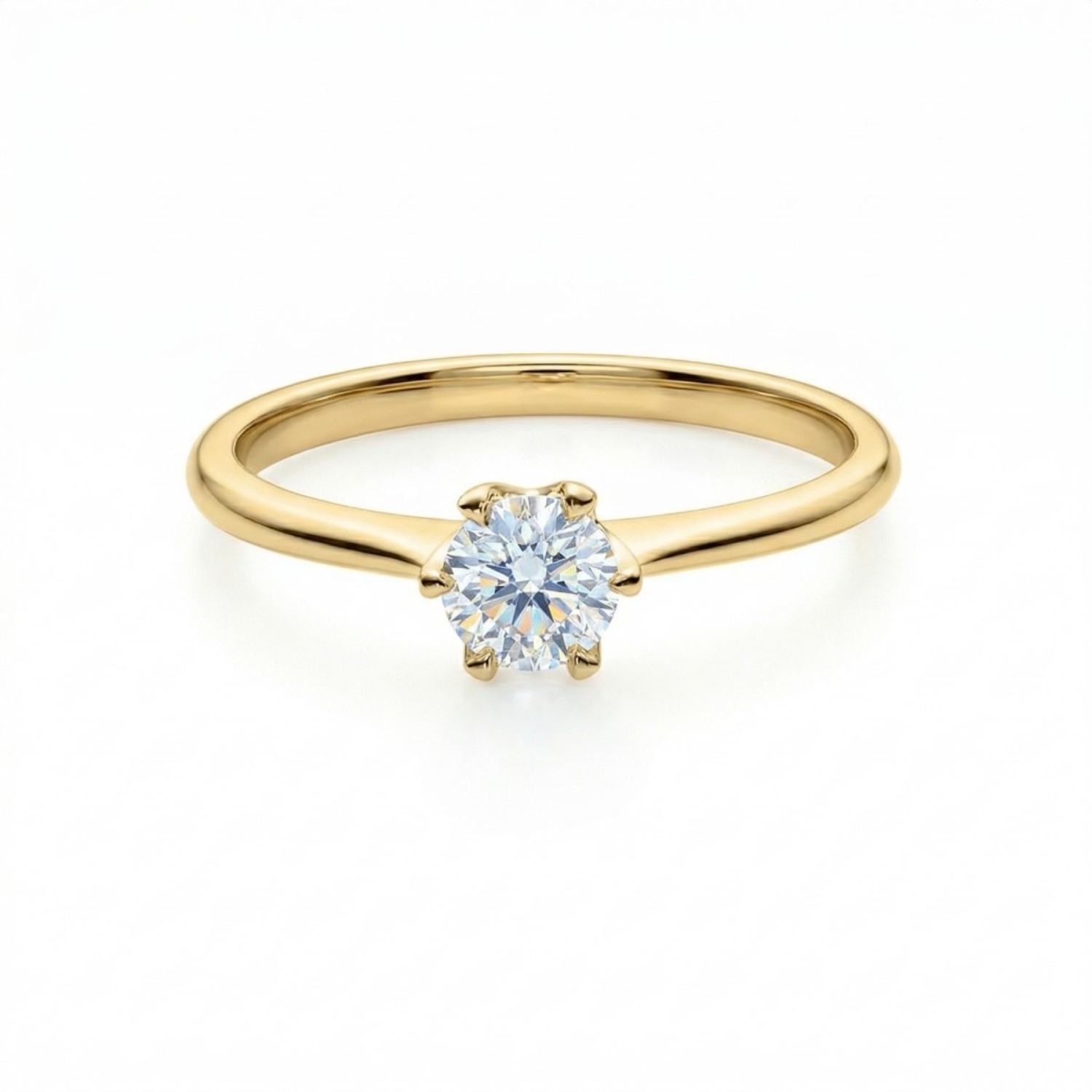 Diamantring forlovelsesring 0,40 ct i 14kt gult gull. Aida -180160400