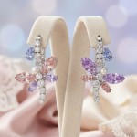 Swarovski øredobber Ariana Grande x Swarovski drop earrings Mixed cuts, Dragonfly, Multicolored, Rhodium plated - 5749185