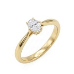 Forlovelsesring med Oval Lab Grown diamant i 0.70 ct og River (E) -VS2 - LG070gg