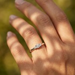 Diamantring i 14kt gull med diamanter 0,085ct W-Si - Bur538277