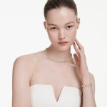 Swarovski smykkesett Una Angelic set Set (3), Round cut, White, Gold-tone plated - 5750619