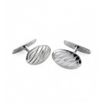 Mansjettknapper i hvitt gull 14 kt med diamanter 0,02ct W-Si -100002
