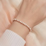 Swarovski armbånd Matrix Tennis bracelet Crystal pearl, Round cuts, White, Rose gold-tone plated - 5729506