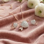 Swarovski smykkesett Idyllia set Mixed cuts, Heart with arrow, White, Rose gold-tone plated - 5745580