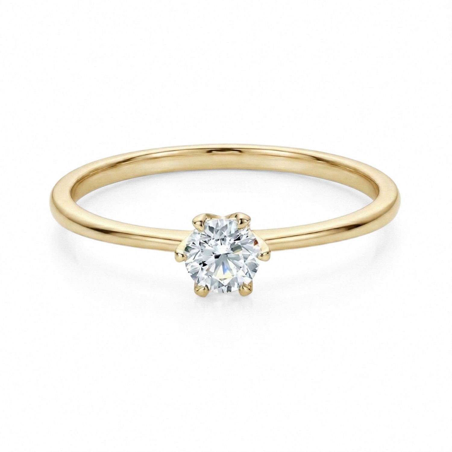 Diamantring forlovelsesring 0,30 ct TW-VS2 i 14kt gult gull. Aida - 180160309gg