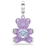 Swarovski smykke Idyllia charm Mixed cuts, Teddy, Purple, Rhodium plated - 5745610