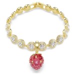 Swarovski smykke Idyllia charm Mixed cuts, Strawberry, Red, Gold-tone plated - 5743136