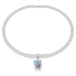 Swarovski smykke Idyllia charm Mixed cuts, Teddy, Blue, Rhodium plated - 5750253