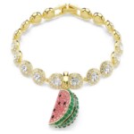 Swarovski smykke Idyllia charm Mixed cuts, Watermelon, Multicolored, Gold-tone plated - 5743134