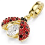 Swarovski smykke Idyllia charm Mixed cuts, Ladybug, Red, Gold-tone plated - 5743138